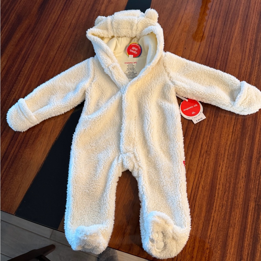 Magnetic Me Cream Fleece Kids Footie